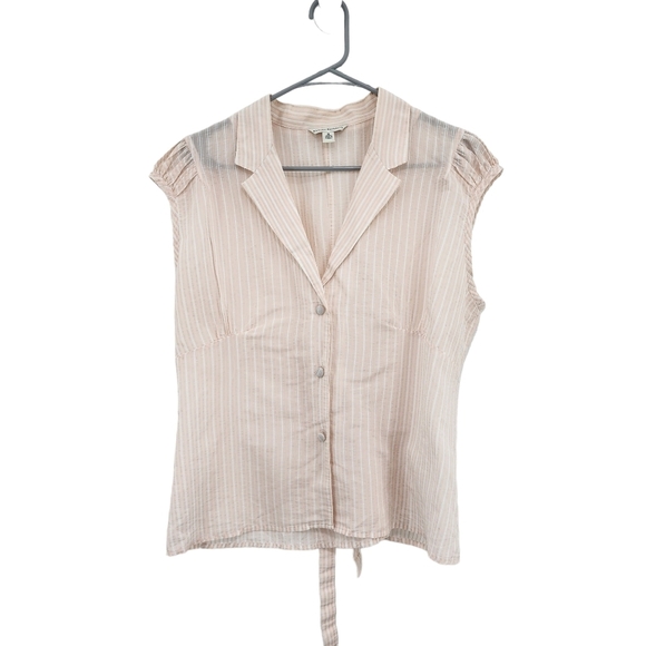 Banana Republic Women's Cotton Blend Stripes Button Front Top - XL - Picture 1 of 6